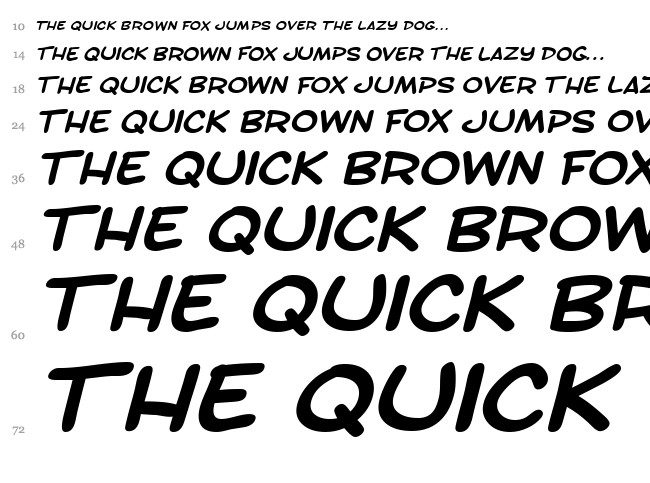 SF Toontime font waterfall